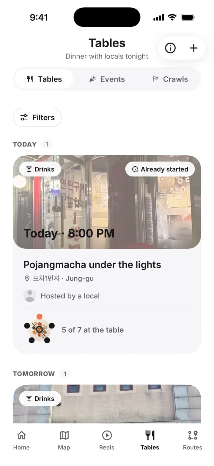 Jinjja shared dining tables screen